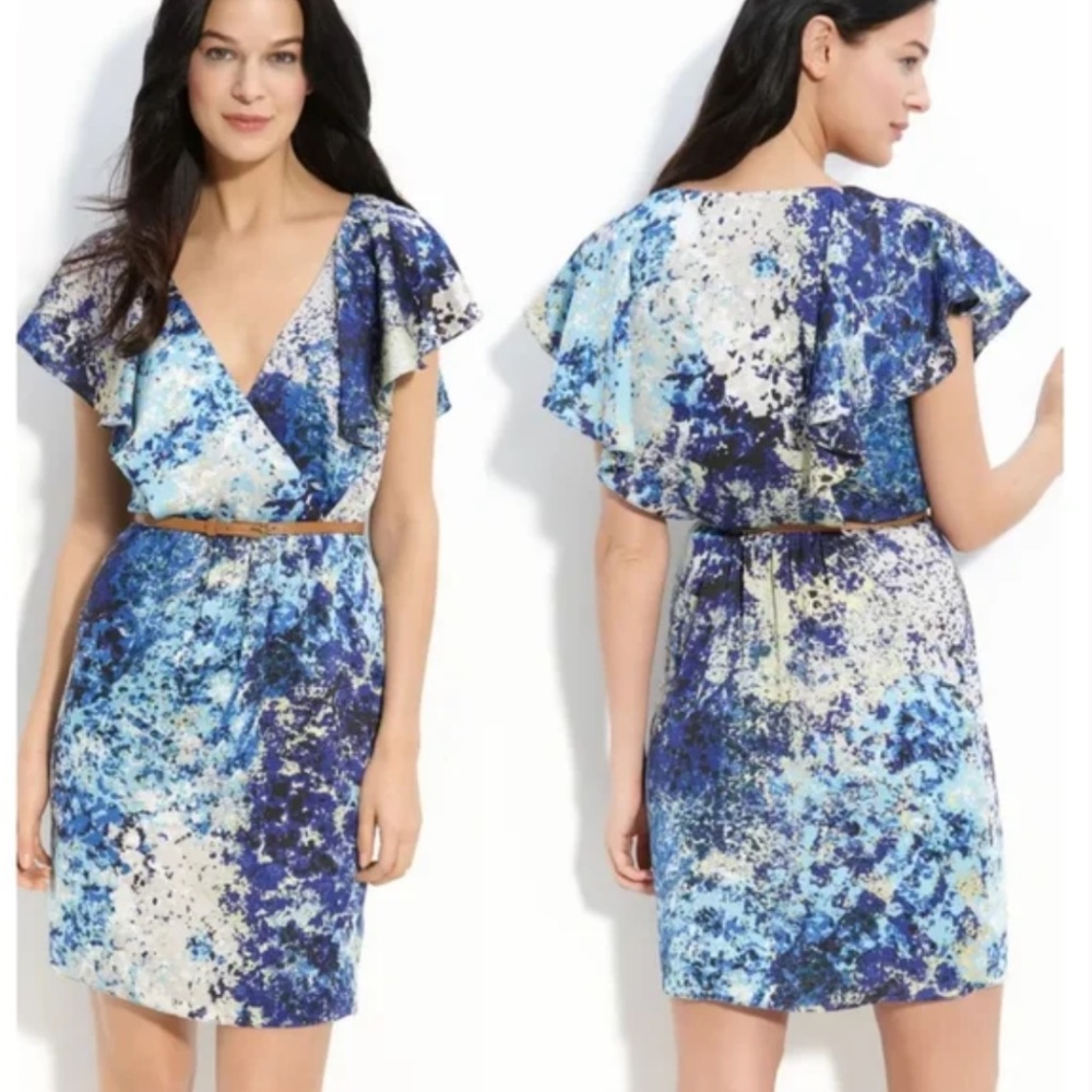 Julie Dillon printed dress with draped sleeves